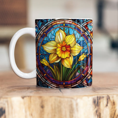 Daffodil Suncatcher Artwork Ceramic Mug